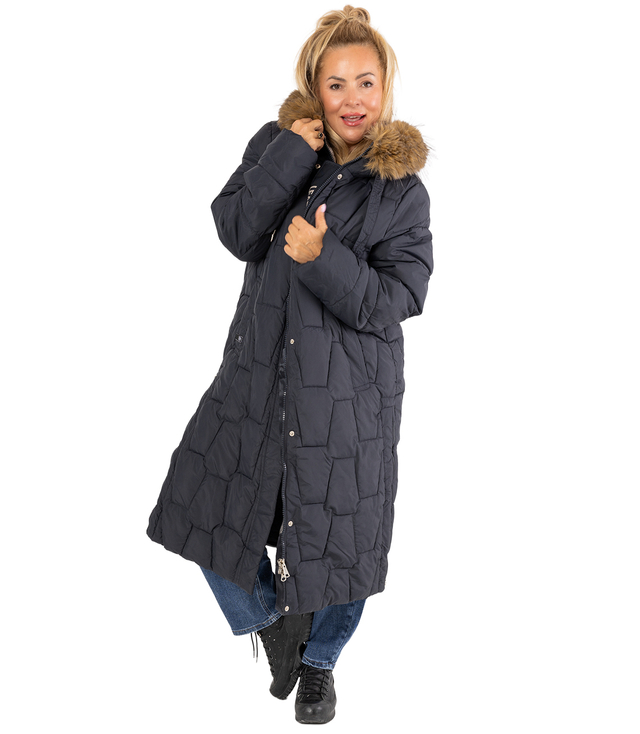 Dlouhá prošívaná zimní bunda URBAN LONG PUFF PLUS SIZE