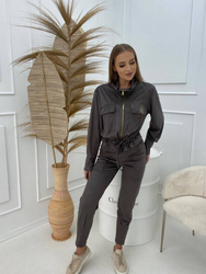 Tepláková souprava se semišovou bundou a kalhotami