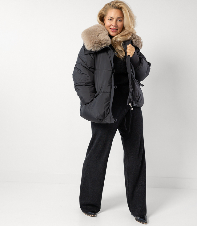 Zimní bunda bomber s odnímatelnou bundou z ovčí kůže IRMA