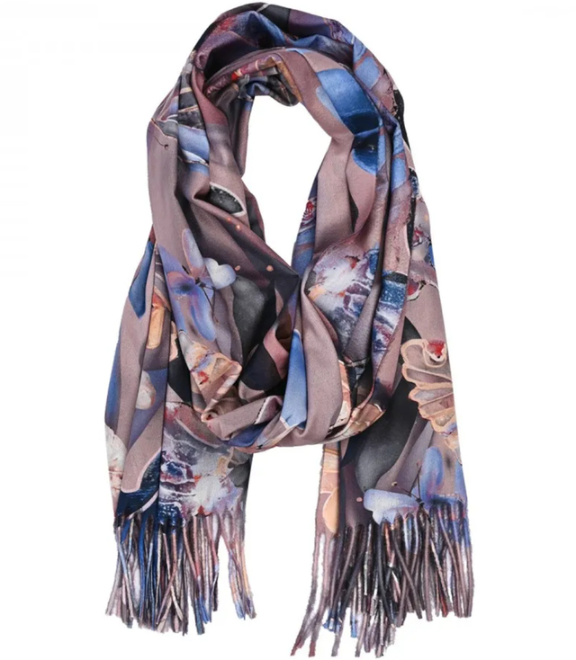 Šál střapec teplý motýl měkký hladký 180x70 cm