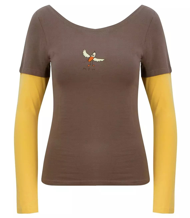 Halenka s dvojitým rukávem s veselým potiskem