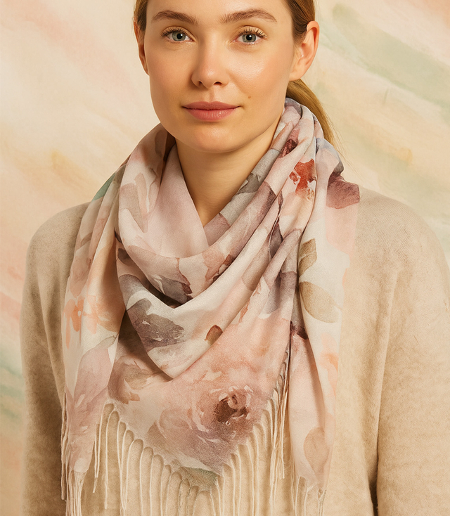 Dámský šátek s květinovým vzorem 100x100
