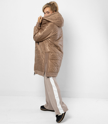 Dlouhá bunda s prošíváním a bočními rozparky ROMA