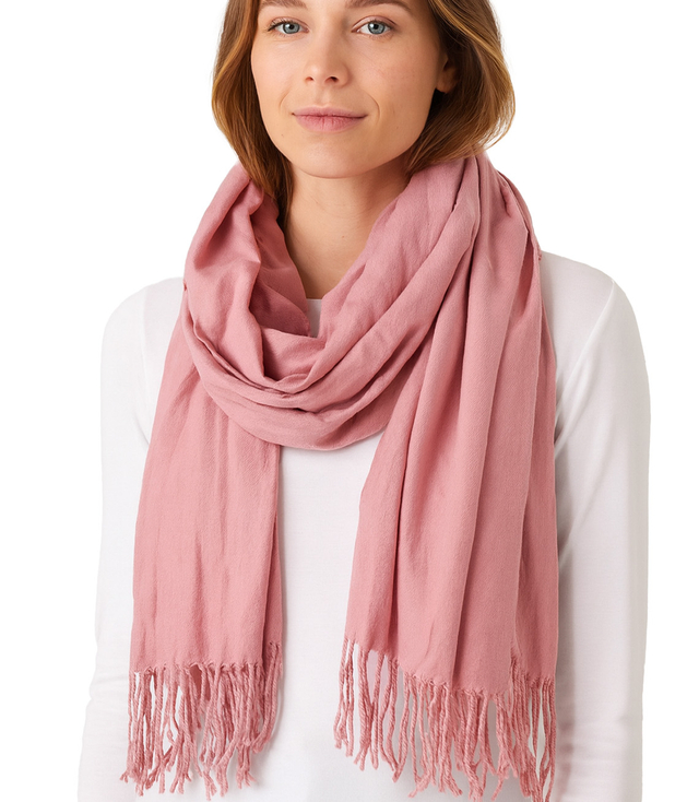 Měkká velká šála s třásněmi klasická