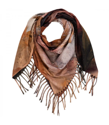 Elegantní velká květinová šála se střapci