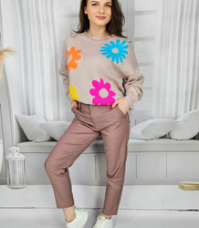 Dámské elegantní barevné cigaretové kalhoty VALERIA