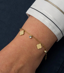 Elegantní zlatý dámský náramek z oceli