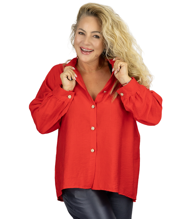 Volná košile s mašlí na zádech delší zadní díl LILIANA