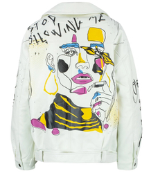 Dámská bunda z eko kůže Ramones pop art print