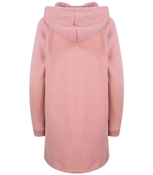 Dlouhé mikinové šaty na zip s kapucí