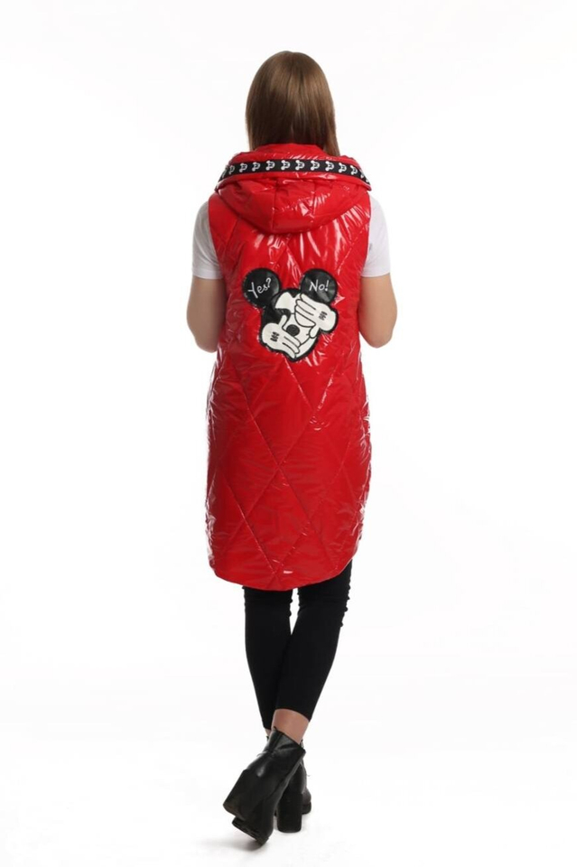 Dlouhá prošívaná kapuce bez rukávů MICKEY MOUSE