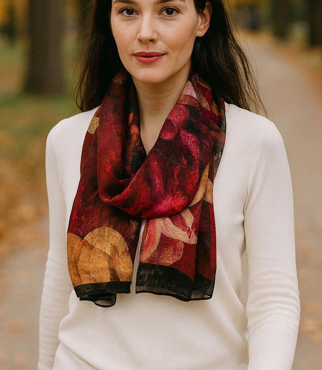 Dámský vzorovaný šátek 70x180