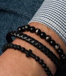 Sada pánských náramků z přírodního kamene