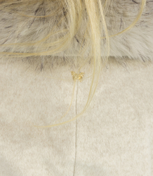 Elegantní dámský kabát s ozdobnou kožešinou CRYSTAL