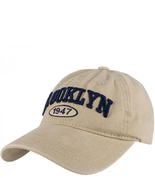 Bavlněná vintage zničená nastavitelná unisex baseballová čepice s výšivkou BROOKLYN