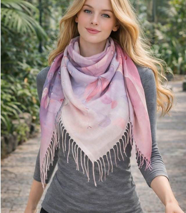 Dámská šála s květinovým vzorem 180x70