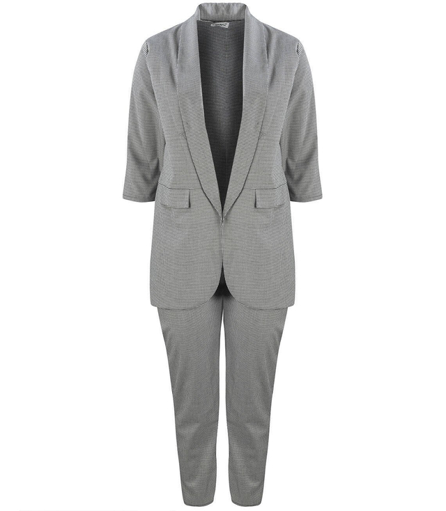 Kostkovaná sada saka a kalhot