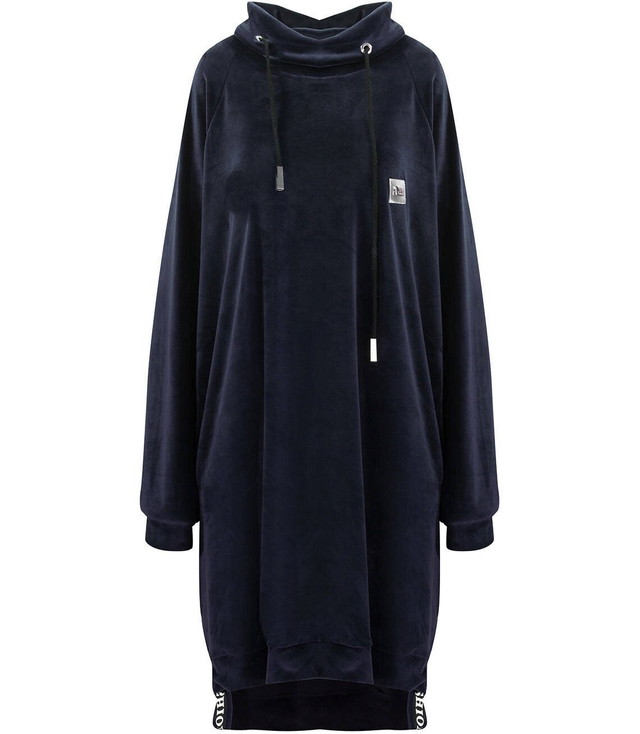 Šaty Velurová mikina s nápisem