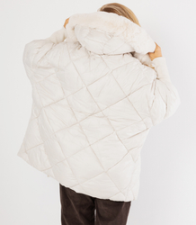 Zimní oversize bunda s kapucí a kožešinou NORDIC PUFF