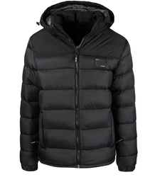 Teplá pánská prošívaná zimní bunda s kapucí