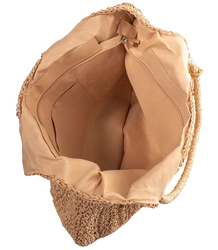 Velká kulatá plážová taška ze slámy, celotkaná