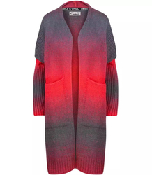 Kardigan dlouhý hrubý svetr ombre barevný