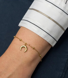 Elegantní zlatý dámský náramek z oceli