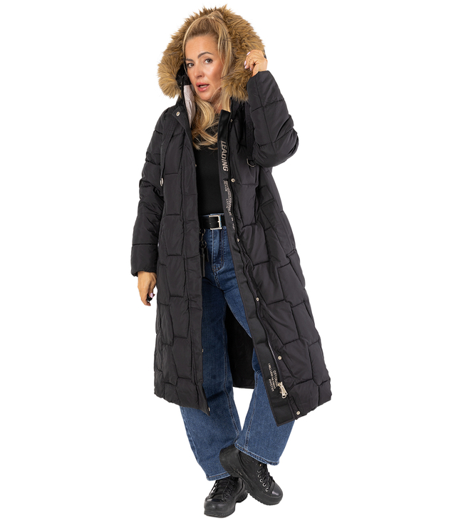 Dlouhá prošívaná zimní bunda URBAN LONG PUFF PLUS SIZE