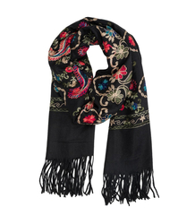 Dámský šátek s květinovým ornamentem stylový