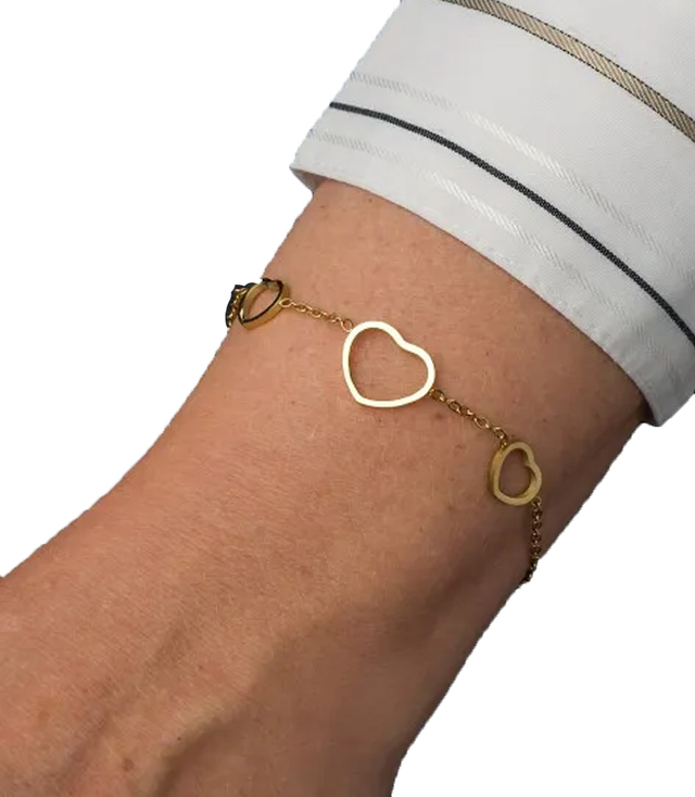 Elegantní zlatý dámský náramek z oceli