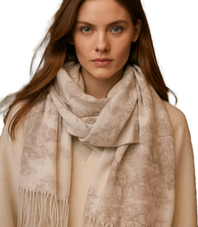 Dámská luxusní šála s květinovým vzorem 180x70