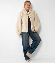 Luxusní kožešinový trapézový střih se zlatými prvky AURORA