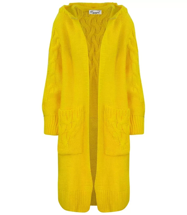 Kardigan Dlouhý tlustý svetr Kostkovaná vlna