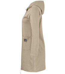 Tenká dlouhá mikina s diagonálním zipem a kapucí LILIANA