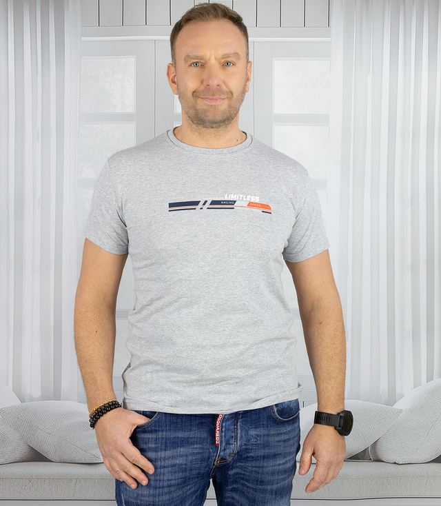 Pánské tričko s krátkým rukávem a sportovním potiskem