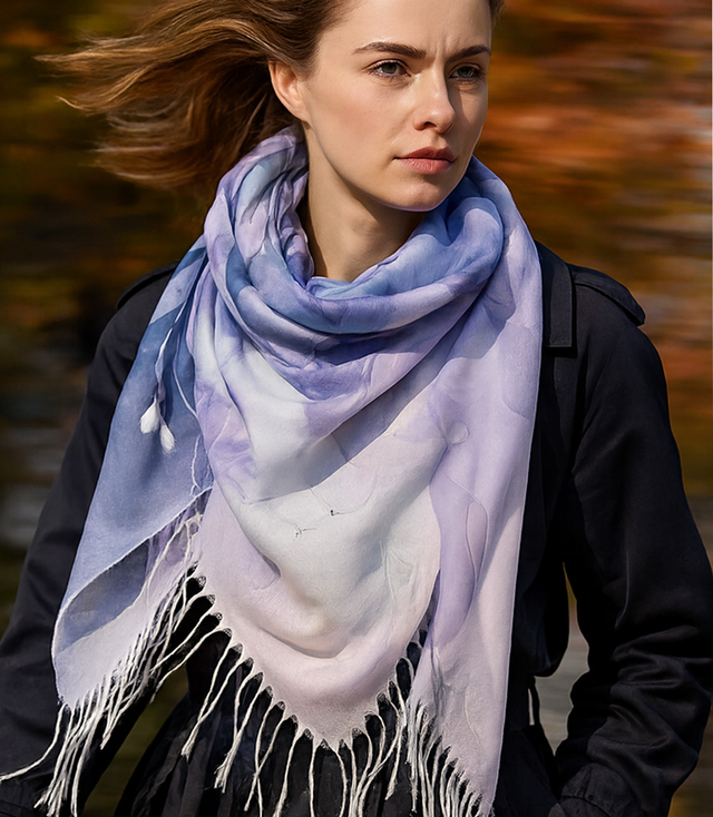 Dámská šála s květinovým vzorem 180x70