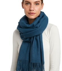 Šála Silná šála se střapci jednobarevná teplá měkká 200x70 cm