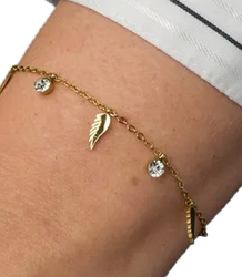 Elegantní zlatý dámský náramek z oceli