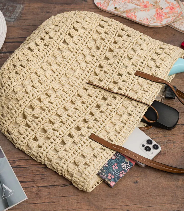 Ažurová boho taška na léto s podšívkou a zipem