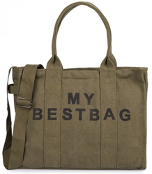 Velká jednobarevná nákupní taška s nápisem "My Bestbag