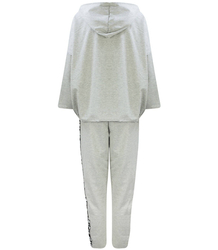 Tepláková souprava kalhoty mikina s páskou s nápisem