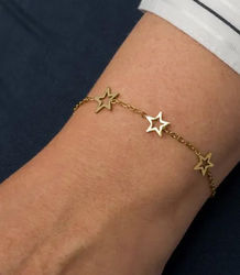 Elegantní zlatý dámský náramek z oceli