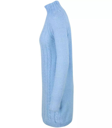 Pletené šaty s rolákem a vlněným rolákem