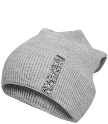 Teplá pletená dámská čepice se zirkony