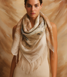 Dámský šátek s květinovým vzorem 100x100