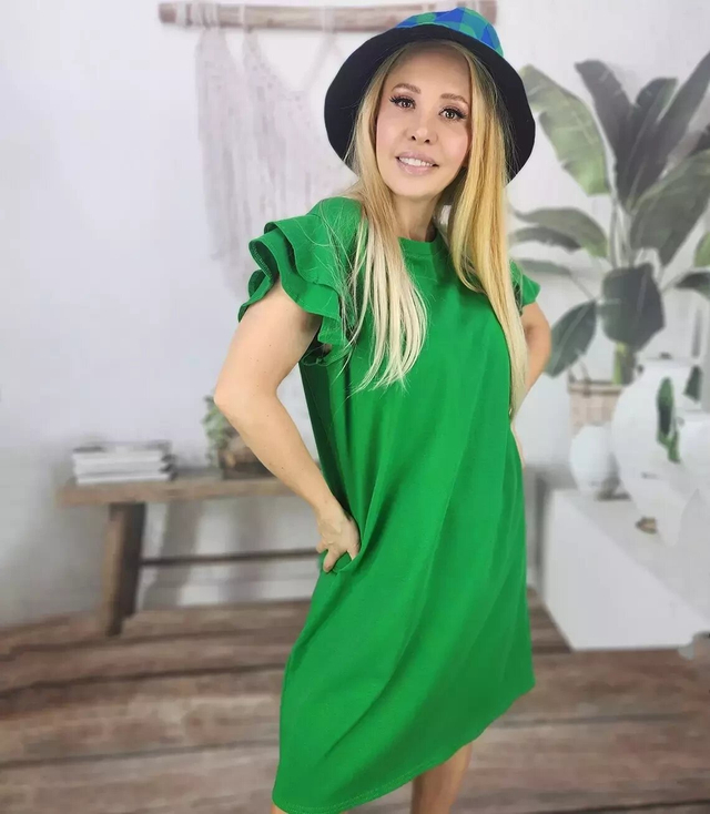 Bavlněné jednoduché šaty s volánky