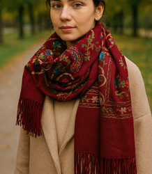 Dámský šátek s květinovým ornamentem stylový