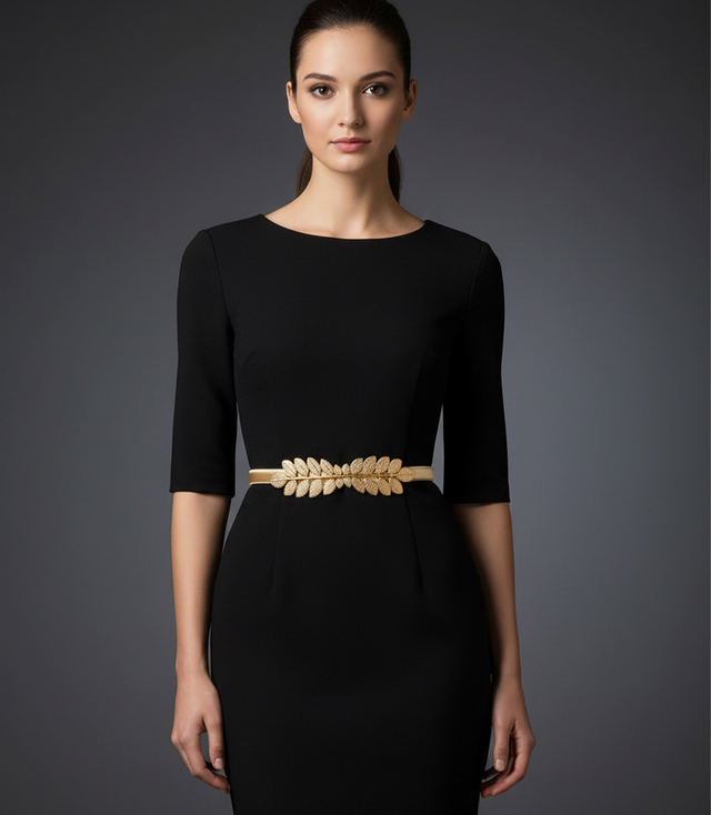 Dámský ozdobný pásek na šaty listy