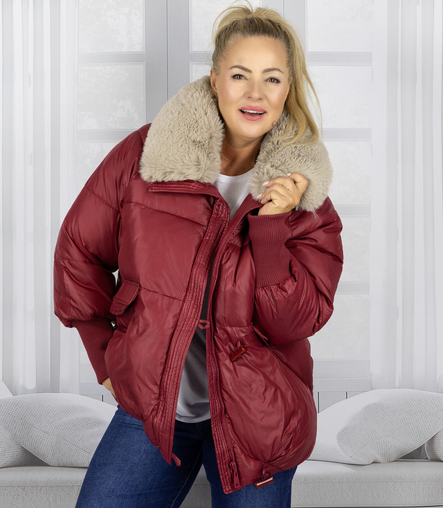 Zimní bunda s ozdobnou kožešinou na límci FIBI