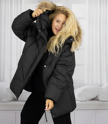 Teplá zimní bunda trapézového střihu COCO